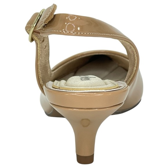 Easy Street Faye Nude Patent Leather Womens Slingback Kitten Heels Size 6M - Picture 4 of 13